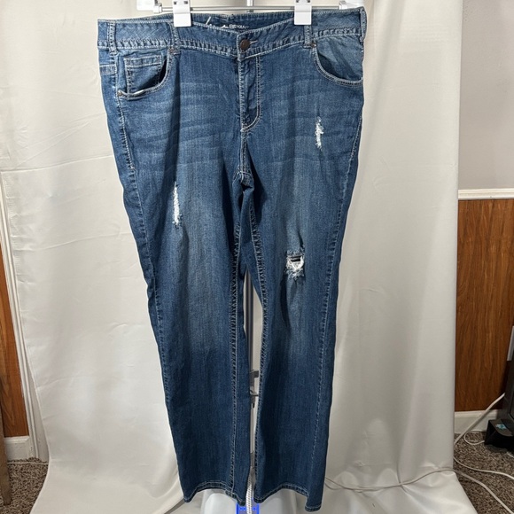Lane Bryant Denim - Lane Bryant SZ 22 Tall Distressed Blue Jeans